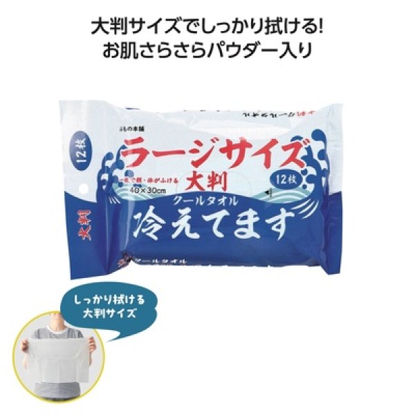 大判クールタオル冷えてます　ラージサイズ１２枚入の写真
