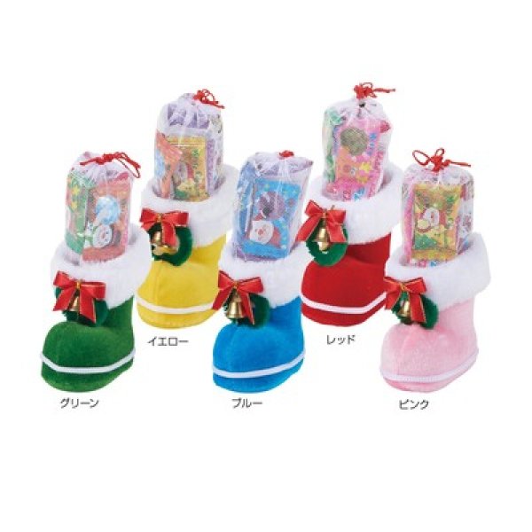 クリスマス カラフルミニブーツの写真