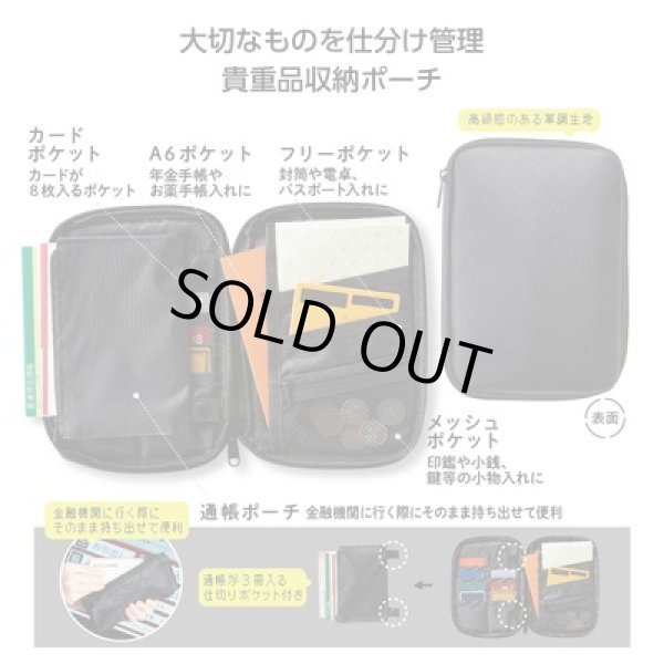 貴重品まとめるポーチの写真