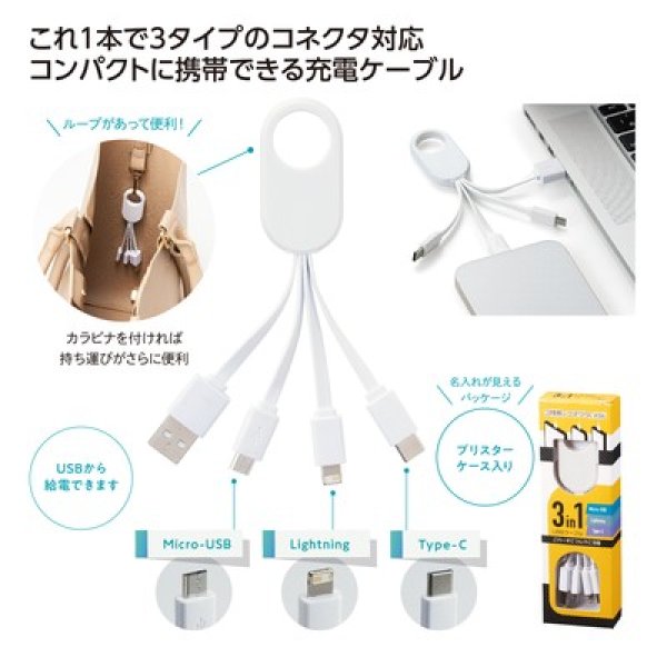 ３ｉｎ１ＵＳＢケーブルの写真
