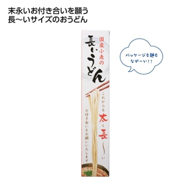 国産小麦の長いうどんの写真