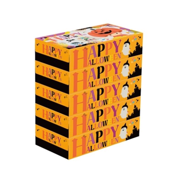 ハッピーハロウィンＢＯＸティッシュ１００Ｗ５個組の写真