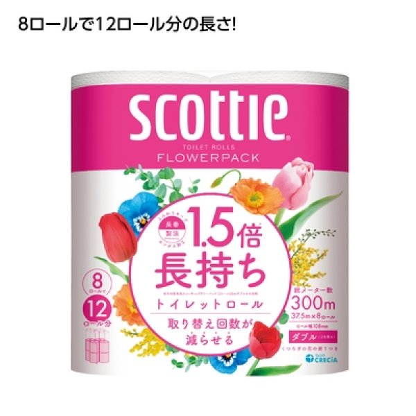 スコッティ　フラワーパック１．５倍長持ち８ロール（ダブル）の写真