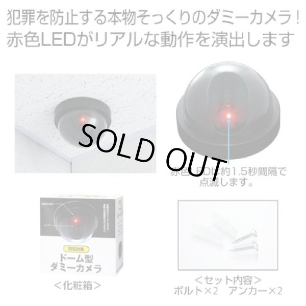 防犯対策　　ドーム型ダミーカメラの写真