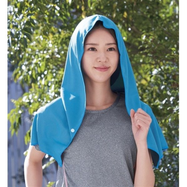 画像4: さらっと涼感フードタオル1枚 (4)