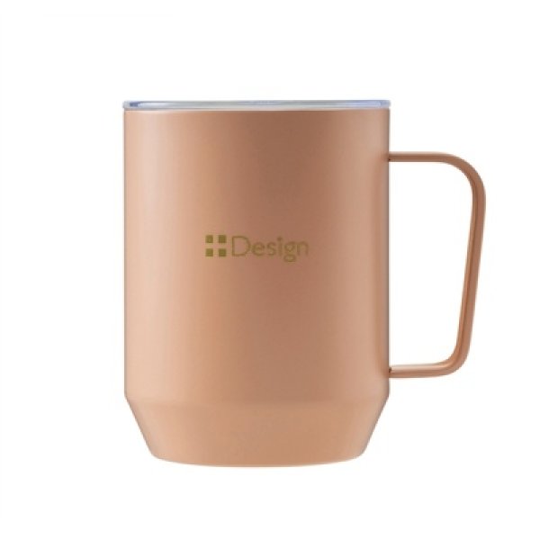 画像4: 蓋付き真空ステンレスマグカップ400ml(ピンクグレー) (4)