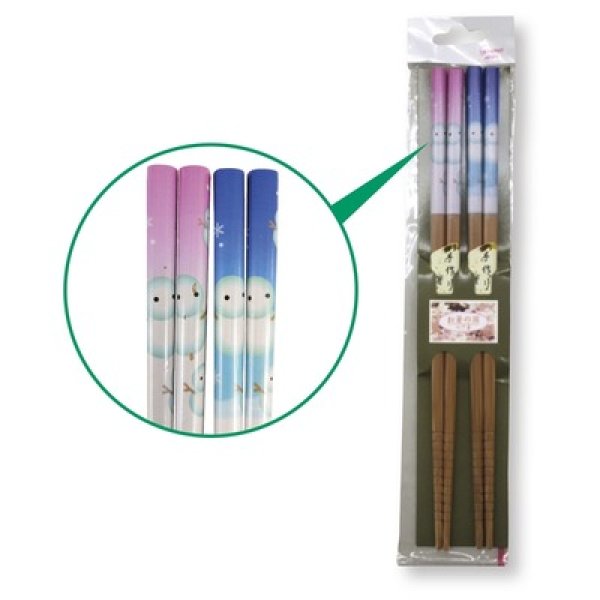 画像2: お箸の国ペア膳（雪だるま） (2)