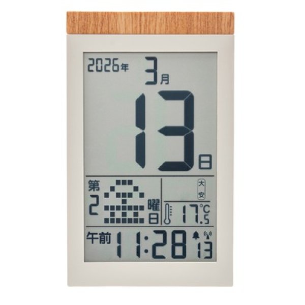 デジタル日めくりカレンダー電波時計の写真