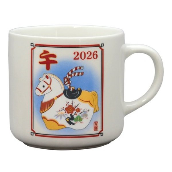 松竹梅　干支マグ（午）の写真