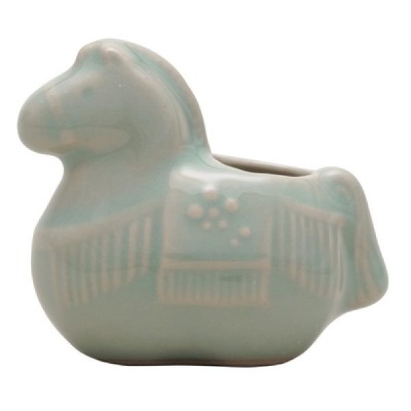 開運干支　午楊枝入れ青の写真