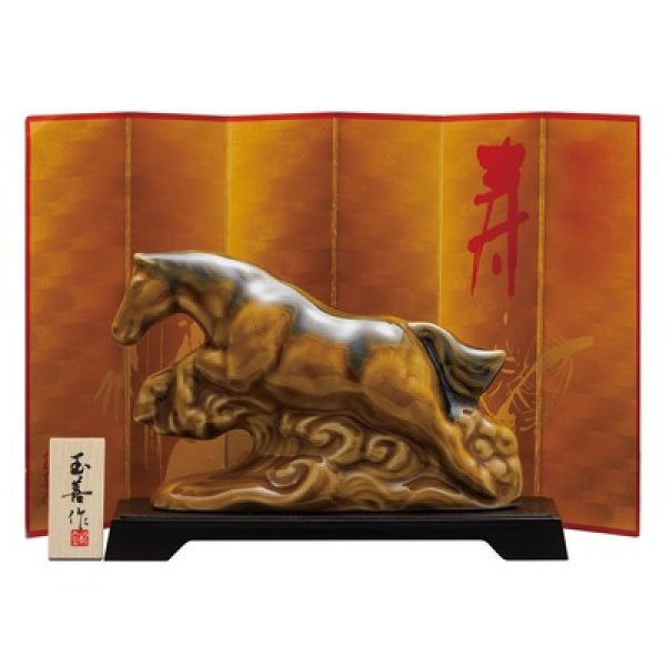 開運干支　午あめ釉（大）の写真