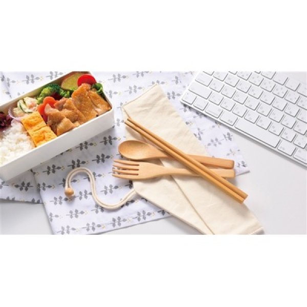 画像2: プラスチックスマート　ナチュラルカトラリーセット (2)