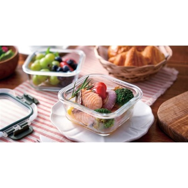 画像3: 蓋付き耐熱ガラス保存容器２個組 (3)