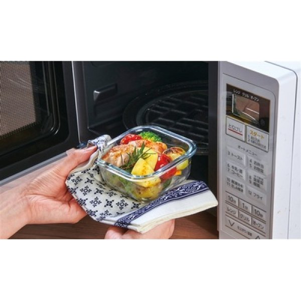 画像4: 蓋付き耐熱ガラス保存容器２個組 (4)