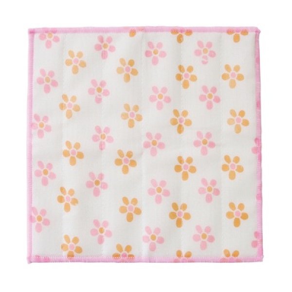 かや織ふきん１枚（ペールフラワー）の写真