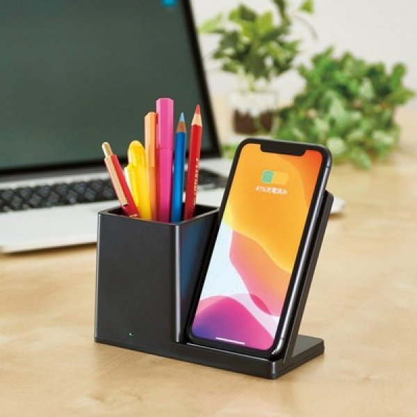 画像2: ペンホルダー付ワイヤレス充電器 (2)