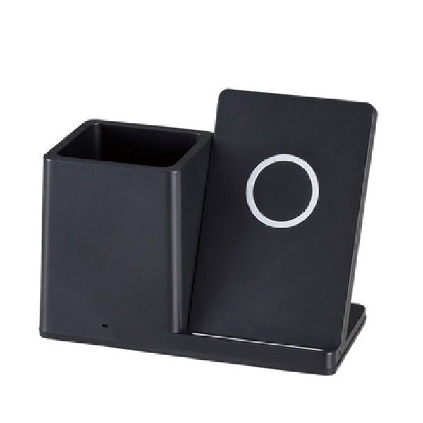 ペンホルダー付ワイヤレス充電器の写真