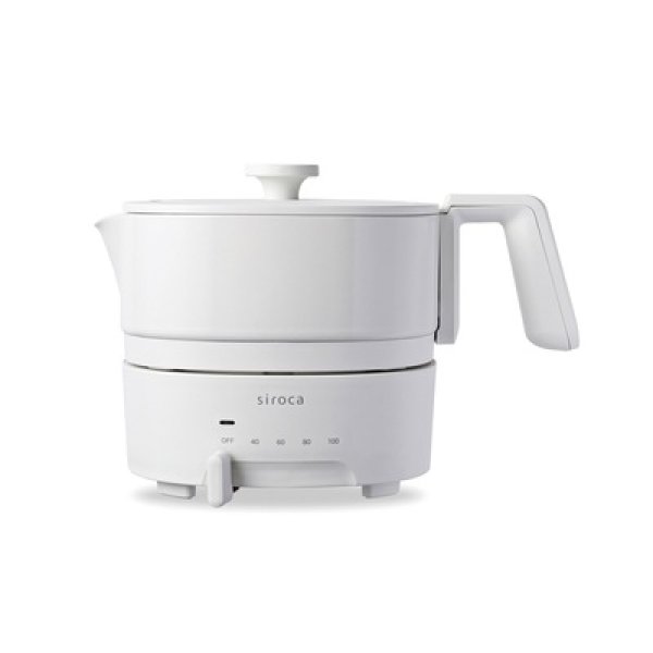 ｓｉｒｏｃａおりょうりケトル　ちょいなべ（アイボリー）の写真