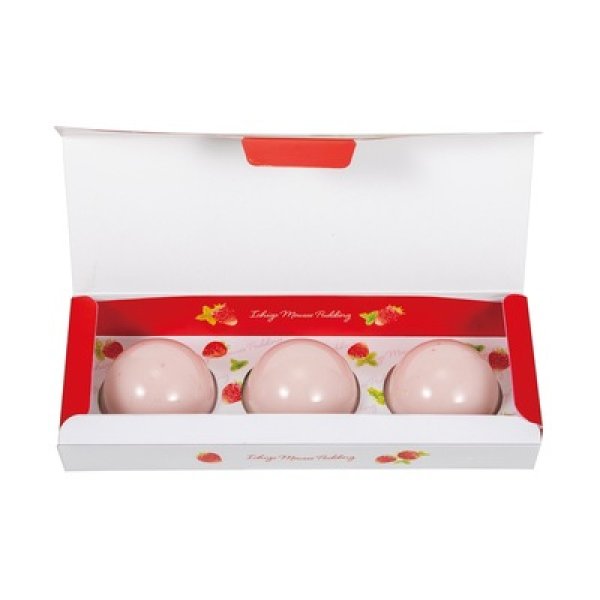 画像2: ホイップ仕立て　山梨県産いちごムースプリン３個 (2)