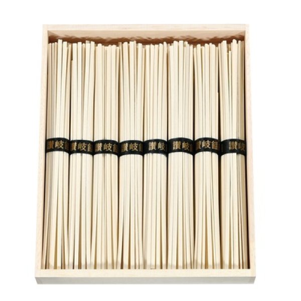 画像2: 至福の逸品　木箱入り讃岐うどん８束　紙袋付き (2)