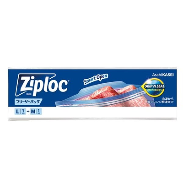 ジップロックフリーザーバッグＬ・Ｍ各１枚の写真