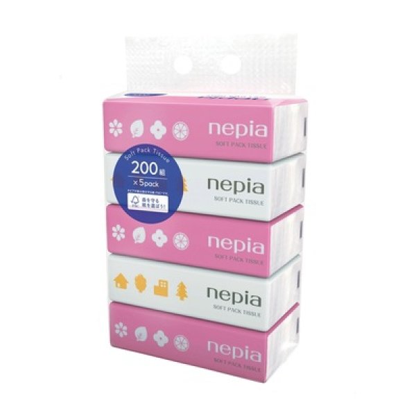 ネピアソフトパックティシュ２００Ｗ５個組の写真